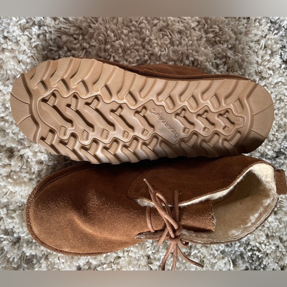 BEARPAW Toddler Jessica Suede Booties with Faux-Fur Lining  BearPaw Tan‎ ankle boots with tan lining size 5